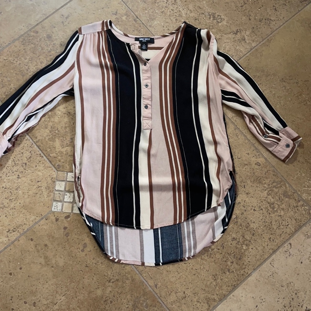 Nine West casual stripped blouse